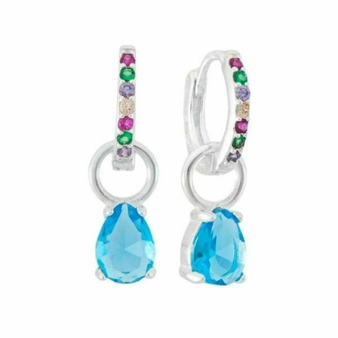 Argolinha cravejada com gota azul