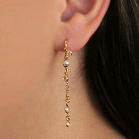 Argola com pendentes cristais