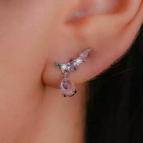 Mini Ear Cuff de Cristais Coloridos