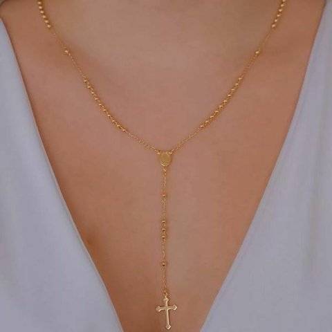 Colar Terço religioso com Cruz