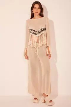 Calça Reta Arraia Bege