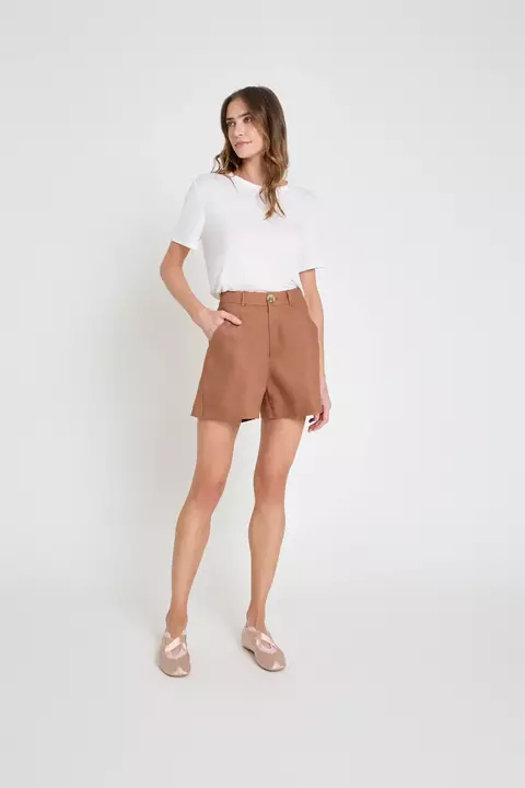 Shorts em linho - Mocha