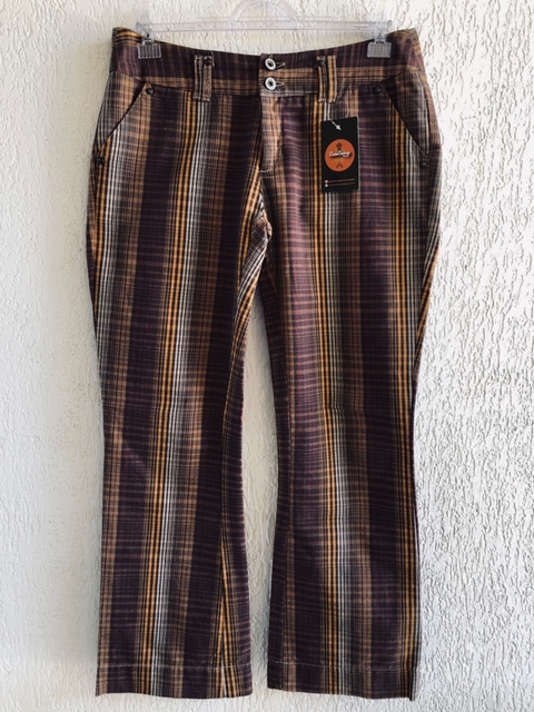 MOB - CALÇA XADREZ MARROM - 38