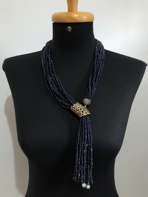 SEMIJOIA TURCA - COLAR ZIRCÔNIA AZUL