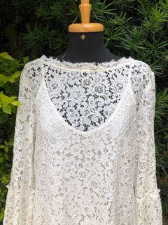 SHOULDER - VESTIDO RENDA OFF WHITE - M - comprar online