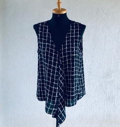 ZARA BASIC - BLUSA REGATA QUADRICULADA