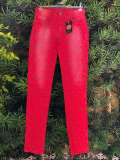 MOB - CALÇA VERMELHA ESTAMPADA - 36