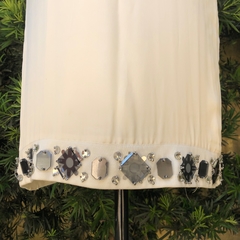 LANVIN PARIS - VESTIDO OFF WHITE APLIQUES - M
