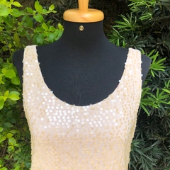 OPÇÃO - BLUSA REGATA PAETÊS ROSÊ - M - comprar online