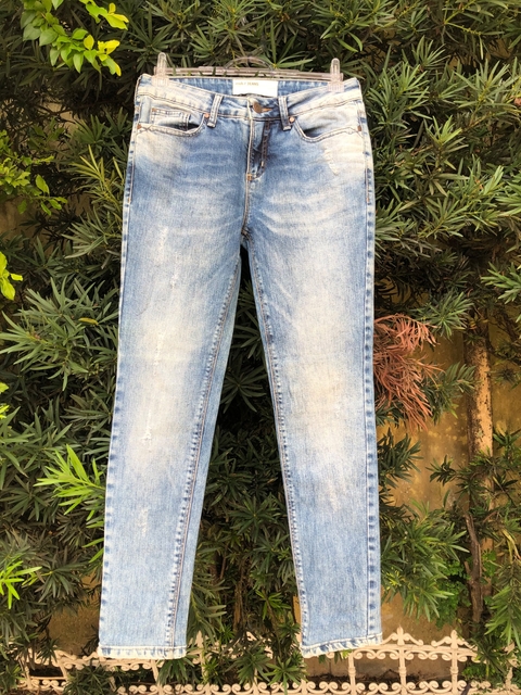 MOB - CALÇA JEANS LAVAGEM MANCHADA - 38
