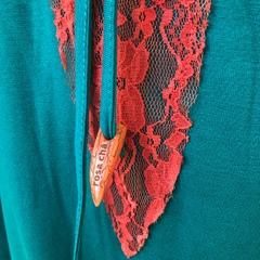 ROSA CHÁ - BLUSA VERDE FENDAS - M - Maria Madame Desapegos - Multimarcas e Luxo!