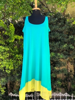 ZINZANE - VESTIDO VERDE E AMARELO - M