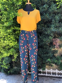 NMZ - CALÇA VERDE ESTAMPA FLORAL - P - comprar online