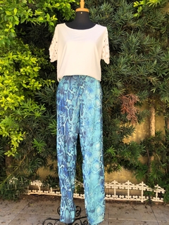 BANILA B - CALÇA ANIMAL PRINT AZUL - G