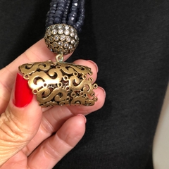 SEMIJOIA TURCA - COLAR ZIRCÔNIA AZUL - comprar online