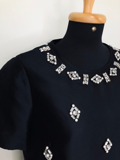 TORY BURCH - BLUSA PRETA APLICAÇÕES - P na internet