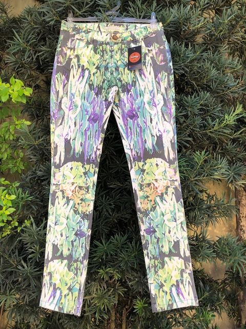 BOBSTORE - CALÇA JEANS ESTAMPADA