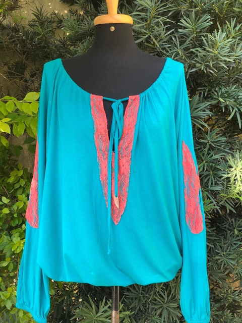 ROSA CHÁ - BLUSA VERDE FENDAS - M