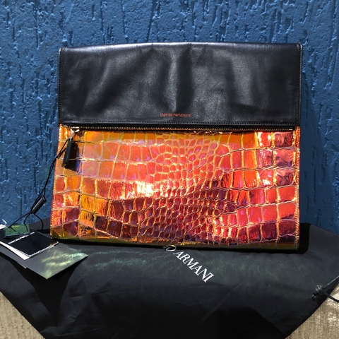 EMPORIO ARMANI - CLUTCH CROCCO LAMINAT