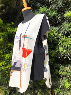 ZARA - BLUSA ESTAMPADA RECORTE - M - comprar online
