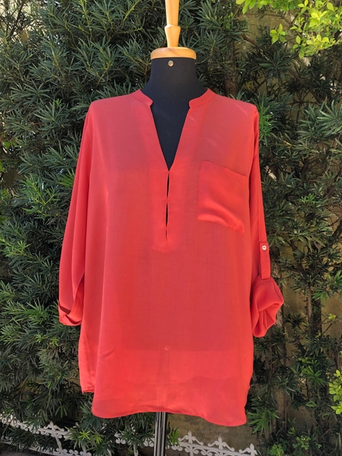 ZARA BASIC - BLUSA FERRUGEM