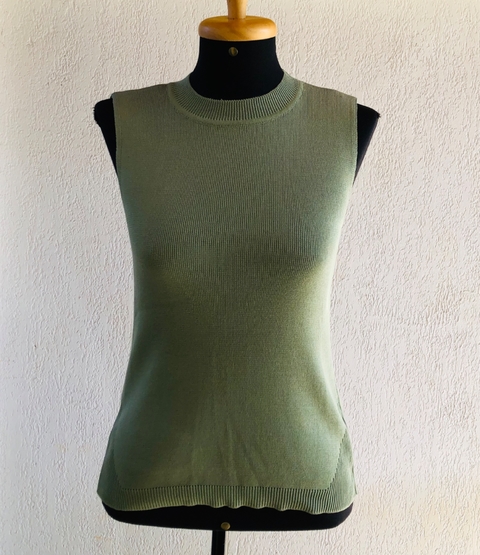 JULIA TRICOT - BLUSA REGATA VERDE - P