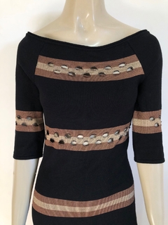 BOBÔ - VESTIDO PRETO TRICOT - M - comprar online