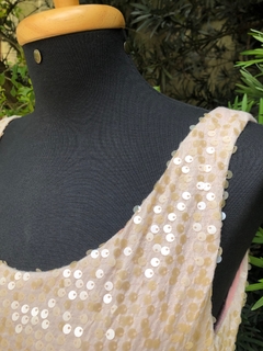 OPÇÃO - BLUSA REGATA PAETÊS ROSÊ - M na internet