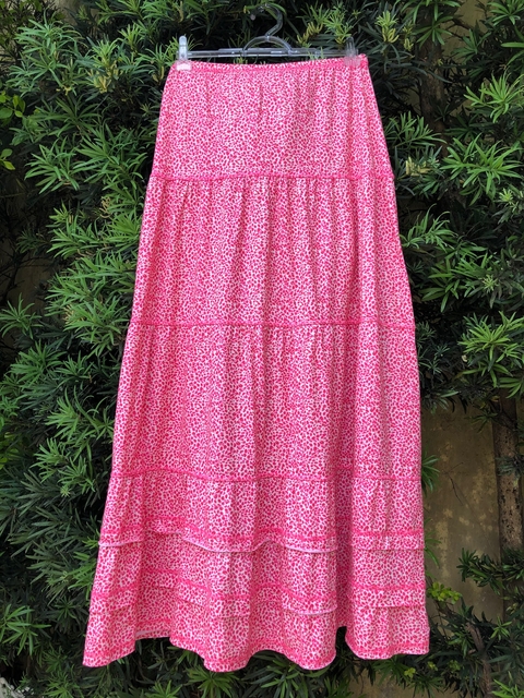 LETÉ - SAIA ANIMAL PRINT ROSA - M
