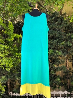 ZINZANE - VESTIDO VERDE E AMARELO - M - loja online