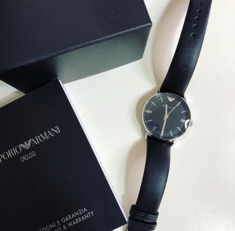 EMPORIO ARMANI - RELÓGIO AR 1600 COURO PRETO