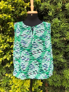 BANANA REPUBLIC - BLUSA VERDE ESTAMPADA