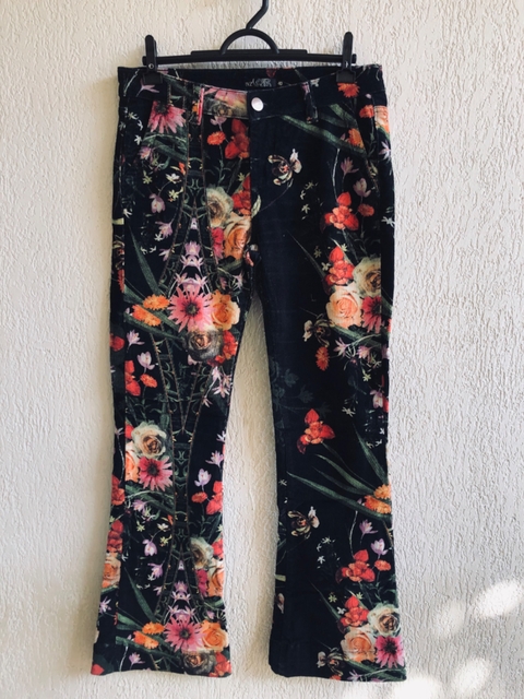 TVZ - CALÇA FLARE VELUDO FLORAL - 40