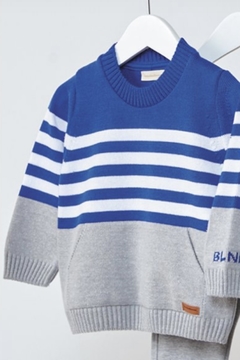 Blusão listras azul