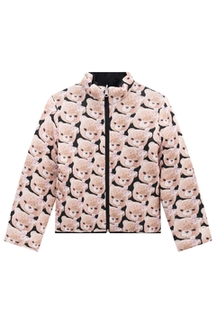 Jaqueta Puffer Moderna Dupla Face em Veludo - Pula e Rola Kids Store