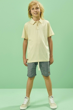 Bermuda em Tecido Listrado Fio Tinto na internet