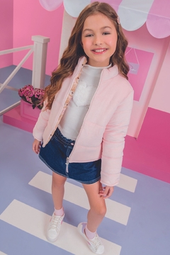 Jaqueta Puffer Moderna Dupla Face em Veludo - comprar online