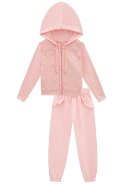 Conjunto Clean de Jaqueta em Moletom com Pelúcia e Pelo Liso e Calça em Moletom com Pelúcia na internet