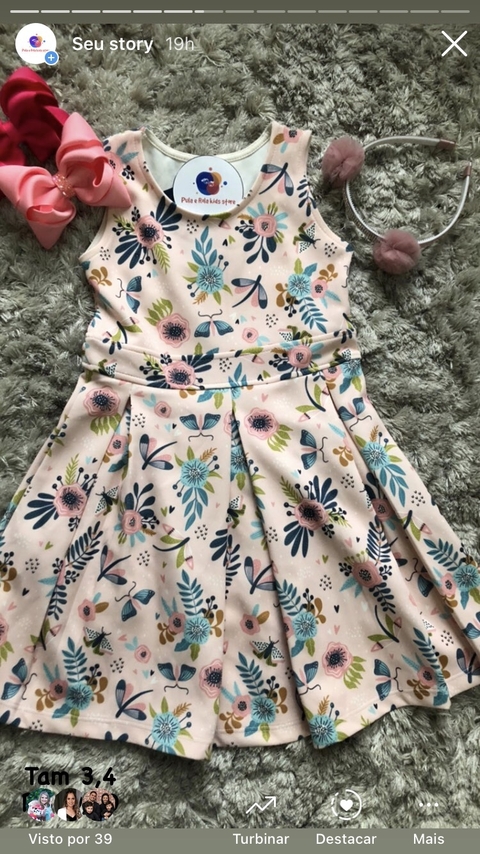 Vestido em neopreme floral