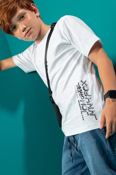 Camiseta em Meia malha Flamên Letter Jhonny