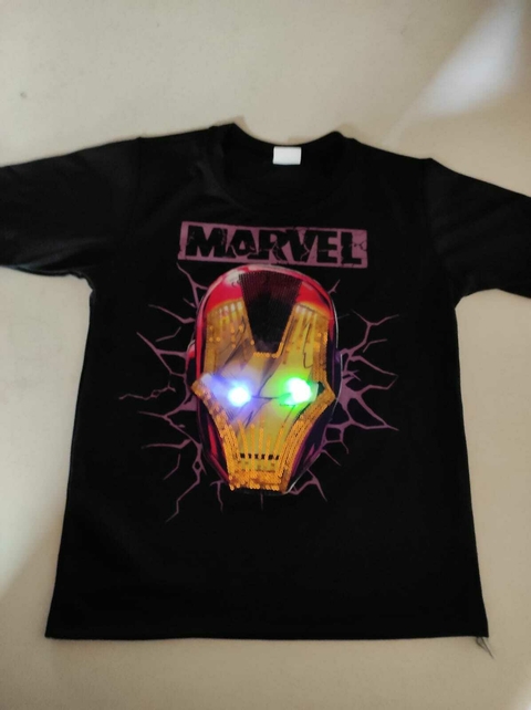 Camiseta com Luz de Led Homem de Ferro