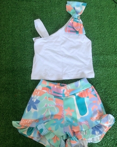 Conjunto short com babados e tope na manga - comprar online