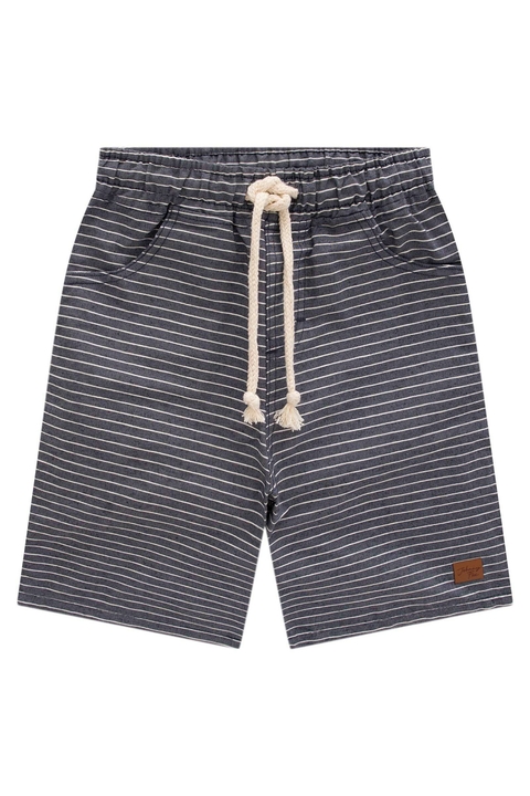 Bermuda em Tecido Listrado Fio Tinto