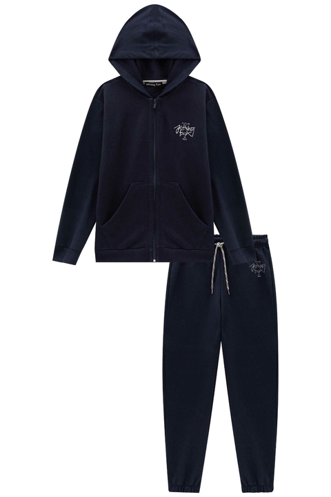 Conjunto em moletom sem pelúcia