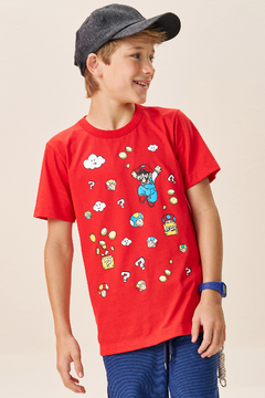 Camiseta em Meia Malha Super Mario