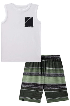 Conjunto de Regata em Meia Malha e Bermuda em Nylon Ergonomic com Elastano - comprar online