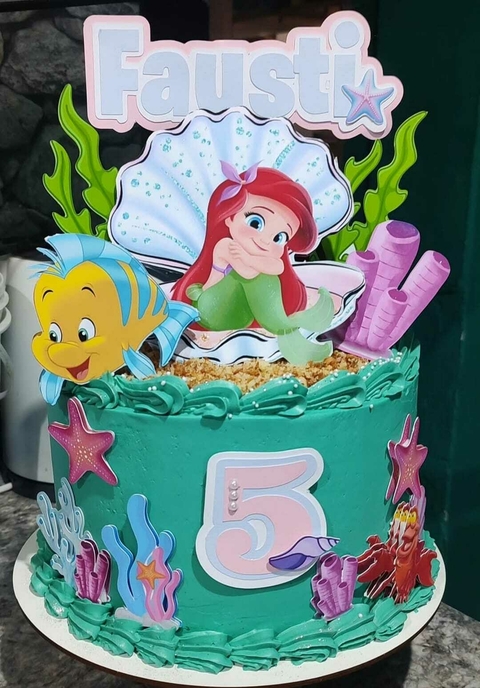 cake topper clásico 3d la sirenita