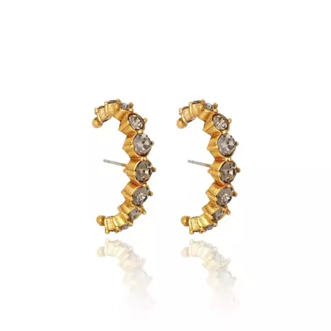 Brinco Earhook Ouro Vintage - Waves - Claudia Arbex