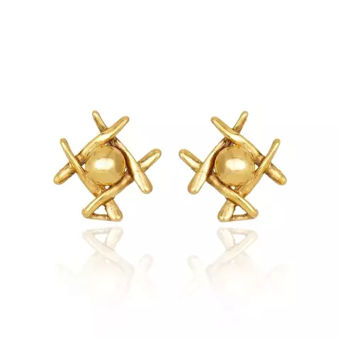 Brinco M Liso Ouro Velho - Cruzada - Claudia Arbex