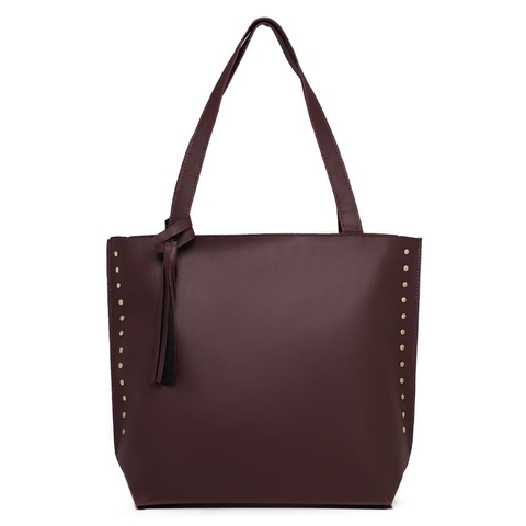 Bolsa SANTUCCI Feminina Rebite Grande Chocolate
